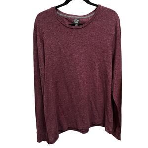 J. Crew Shirt Sz XXL Cashmere Blent Tee Red Burgandy Soft Long Sleeve Casual